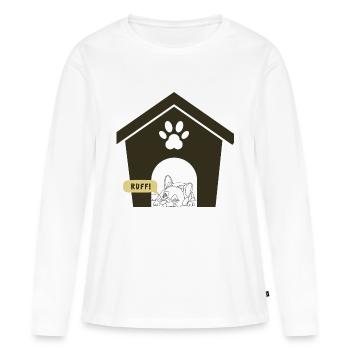 Ruff Day Dog Design - T-shirt manches longues Premium bio Femme - blanc - Devant - Julia (174cm)