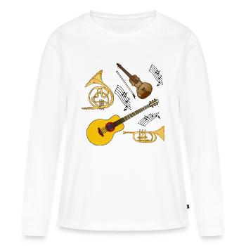 Musikinstrumente - Frauen Premium Bio Langarmshirt - Weiß - Vorne - Julia (174cm)