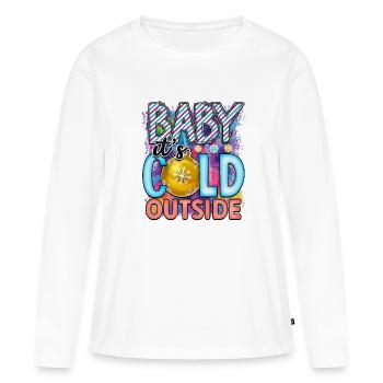 Baby its cold outside - T-shirt manches longues Premium bio Femme - blanc - Devant - Julia (174cm)