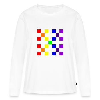 10X10 Raster 09 - Frauen Premium Bio Langarmshirt - Weiß - Vorne - Julia (174cm)