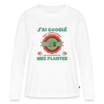 Plante - T-shirt manches longues Premium bio Femme - blanc - Devant - Julia (174cm)