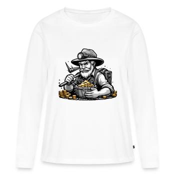 Aventure Gold Digger - T-shirt manches longues Premium bio Femme - blanc - Devant - Julia (174cm)