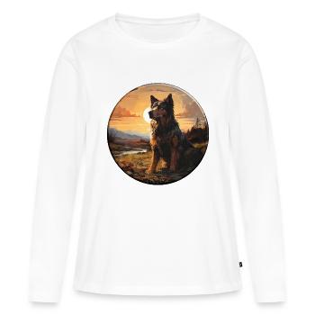 La responsabilité des propriétaires de chiens - T-shirt manches longues Premium bio Femme - blanc - Devant - Julia (174cm)