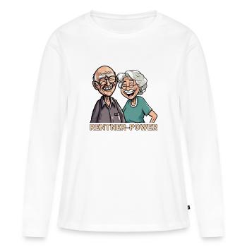 Rentner Power Senioren - Frauen Premium Bio Langarmshirt - Weiß - Vorne - Julia (174cm)