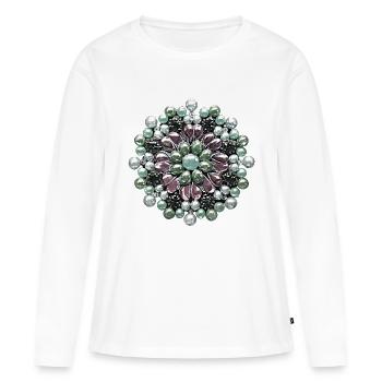 Mon Bijou V1 - T-shirt manches longues Premium bio Femme - blanc - Devant - Julia (174cm)
