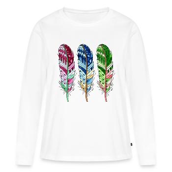 Stylo - T-shirt manches longues Premium bio Femme - blanc - Devant - Julia (174cm)