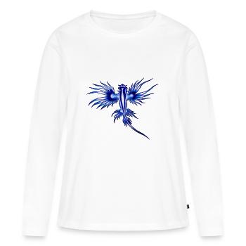 DRAGON BLEU - T-shirt manches longues Premium bio Femme - blanc - Devant - Julia (174cm)