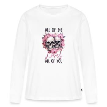 Tout de moi vous aime tous Squelettes de la Saint-Valentin - T-shirt manches longues Premium bio Femme - blanc - Devant - Julia (174cm)