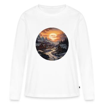 Royaume gelé - T-shirt manches longues Premium bio Femme - blanc - Devant - Julia (174cm)