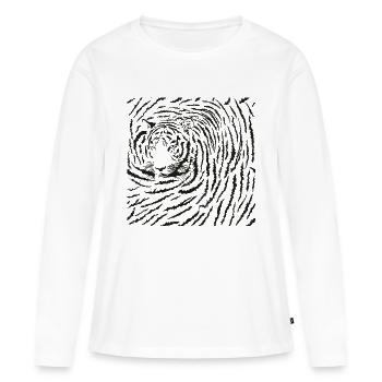 Background Tiger Latin Panthera tigris tigris - Frauen Premium Bio Langarmshirt - Weiß - Vorne - Julia (174cm)