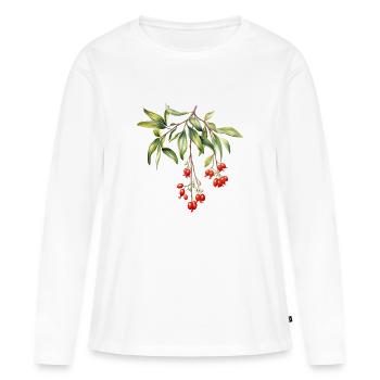 Gui - T-shirt manches longues Premium bio Femme - blanc - Devant - Julia (174cm)