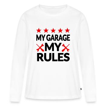 Garage - T-shirt manches longues Premium bio Femme - blanc - Devant - Julia (174cm)