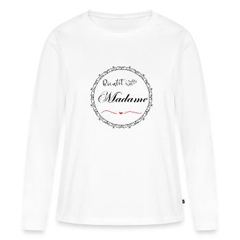 Bientôt madame - T-shirt manches longues Premium bio Femme - blanc - Devant - Julia (174cm)