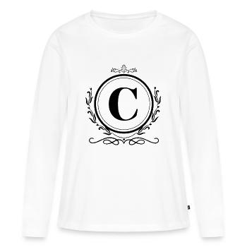 lettre c décoration - T-shirt manches longues Premium bio Femme - blanc - Devant - Julia (174cm)