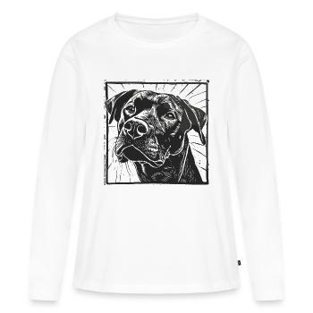 Chien Animal De Compagnie Aboiement Bello Chiot Chien Museau De Chien - T-shirt manches longues Premium bio Femme - blanc - Devant - Julia (174cm)