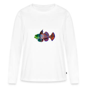 Poisson mandarin - T-shirt manches longues Premium bio Femme - blanc - Devant - Julia (174cm)