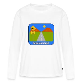 Un lieu de nostalgie - T-shirt manches longues Premium bio Femme - blanc - Devant - Julia (174cm)