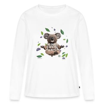 La sieste est avec vous, TOUJOURS ! - T-shirt manches longues Premium bio Femme - blanc - Devant - Julia (174cm)