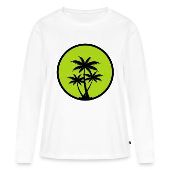 Palmiers - T-shirt manches longues Premium bio Femme - blanc - Devant - Julia (174cm)