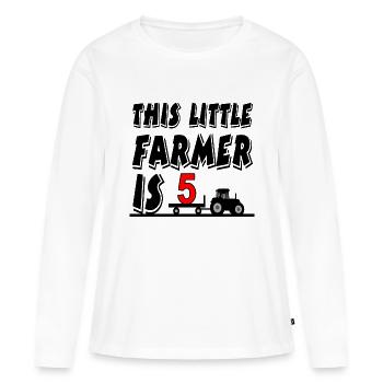 Bauer - Frauen Premium Bio Langarmshirt - Weiß - Vorne - Julia (174cm)
