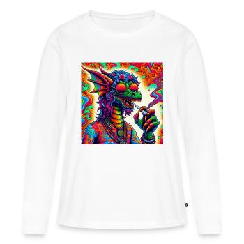 dragon hippie - T-shirt manches longues Premium bio Femme - blanc - Devant - Julia (174cm)