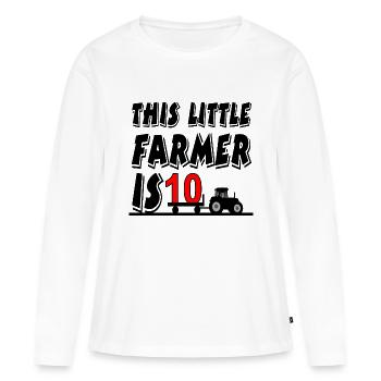 Bauer - Frauen Premium Bio Langarmshirt - Weiß - Vorne - Julia (174cm)