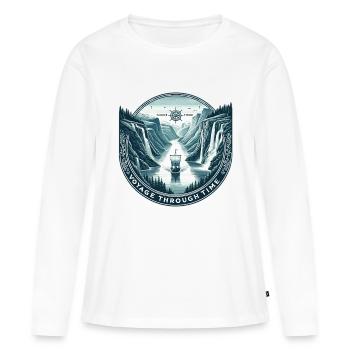 Expédition épique dans les fjords - T-shirt manches longues Premium bio Femme - blanc - Devant - Julia (174cm)