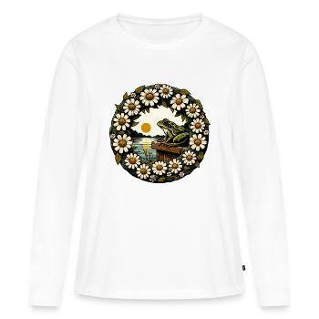 Grenouille de lac - T-shirt manches longues Premium bio Femme - blanc - Devant - Julia (174cm)