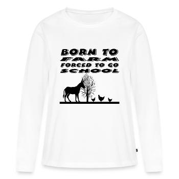Ferme - T-shirt manches longues Premium bio Femme - blanc - Devant - Julia (174cm)