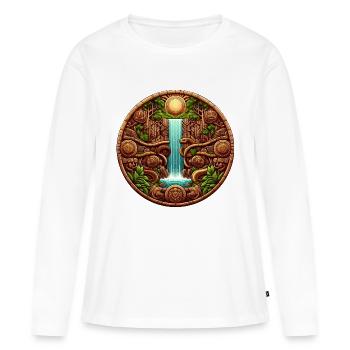 Cascade Maya - T-shirt manches longues Premium bio Femme - blanc - Devant - Julia (174cm)