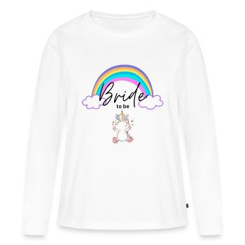 Bride to be - Einhorn mit Regenbogen - Frauen Premium Bio Langarmshirt - Weiß - Vorne - Julia (174cm)