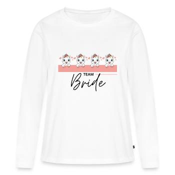 Team Bride - Unicorn Team - Women's Premium Organic Long Sleeve Shirt - white - Front - Julia (174cm)