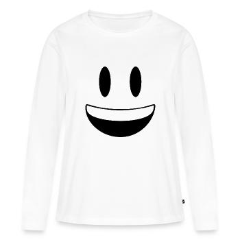 Smile - T-shirt manches longues Premium bio Femme - blanc - Devant - Julia (174cm)