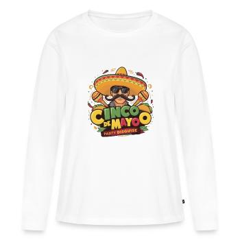 cinco de mayo - T-shirt manches longues Premium bio Femme - blanc - Devant - Julia (174cm)