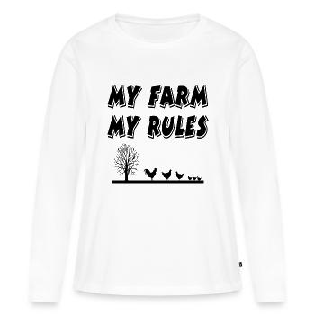 Ferme - T-shirt manches longues Premium bio Femme - blanc - Devant - Julia (174cm)