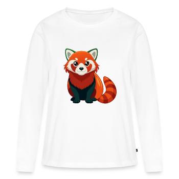 roter panda - Frauen Premium Bio Langarmshirt - Weiß - Vorne - Julia (174cm)
