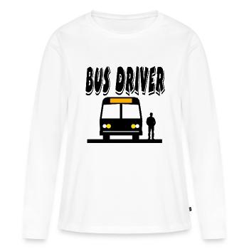bus - T-shirt manches longues Premium bio Femme - blanc - Devant - Julia (174cm)