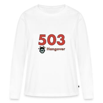 503 Hangover T-shirt - Parfait pour le concepteur de sites Web. - T-shirt manches longues Premium bio Femme - blanc - Devant - Julia (174cm)