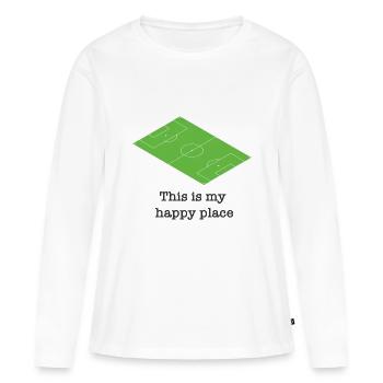 Fußball Platz grün lustiger Spruch - Frauen Premium Bio Langarmshirt - Weiß - Vorne - Julia (174cm)