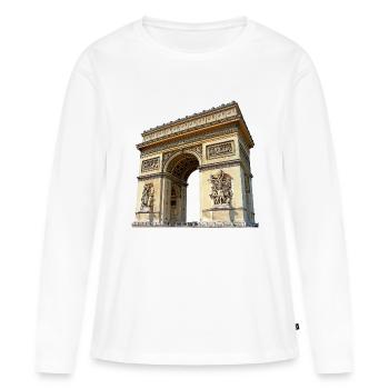 L’Arc de Triomphe, symbole de la métropole - T-shirt manches longues Premium bio Femme - blanc - Devant - Julia (174cm)