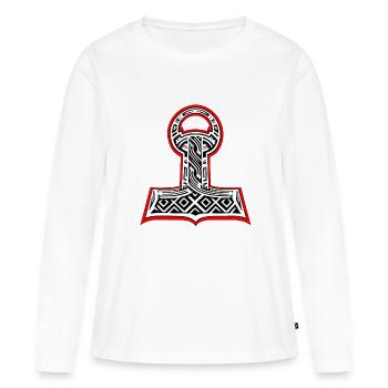 Marteau de Thor - T-shirt manches longues Premium bio Femme - blanc - Devant - Julia (174cm)