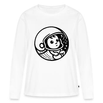Bébé Casqué - Sécurité Enfant Futé - T-shirt manches longues Premium bio Femme - blanc - Devant - Julia (174cm)