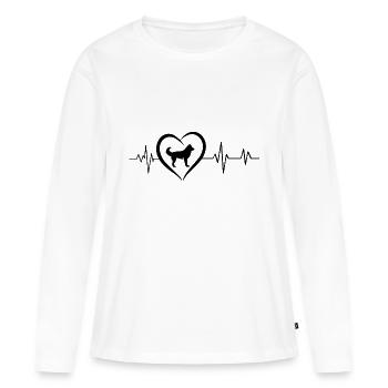 battement de cœur kai ken - T-shirt manches longues Premium bio Femme - blanc - Devant - Julia (174cm)