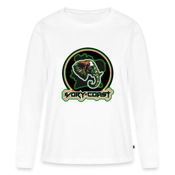 Côte d'Ivoire - T-shirt manches longues Premium bio Femme - blanc - Devant - Julia (174cm)