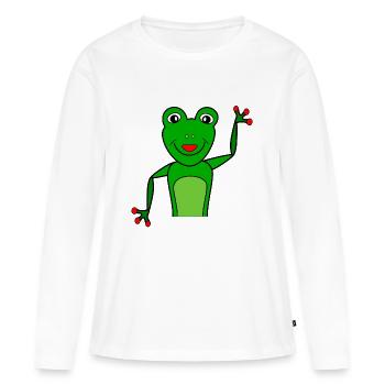 Mister Frog - Frauen Premium Bio Langarmshirt - Weiß - Vorne - Julia (174cm)