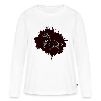 unicorn klecks - Frauen Premium Bio Langarmshirt - Weiß - Vorne - Julia (174cm)