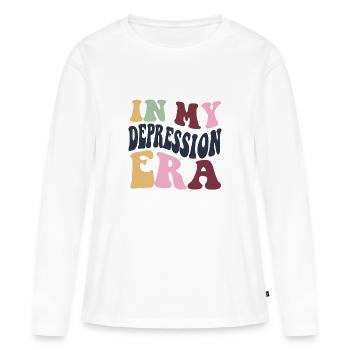depression era - Frauen Premium Bio Langarmshirt - Weiß - Vorne - Julia (174cm)
