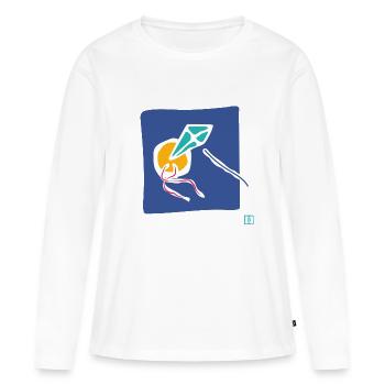 Kite - Women's Premium Organic Long Sleeve Shirt - white - Front - Julia (174cm)