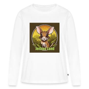 jerboa land - T-shirt manches longues Premium bio Femme - blanc - Devant - Julia (174cm)