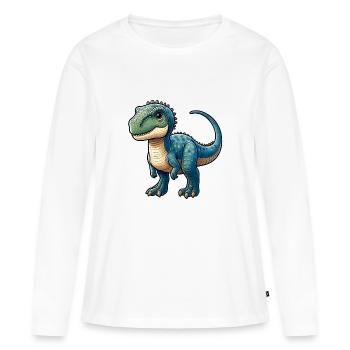 Dinosaure Animal Sauvage - T-shirt manches longues Premium bio Femme - blanc - Devant - Julia (174cm)